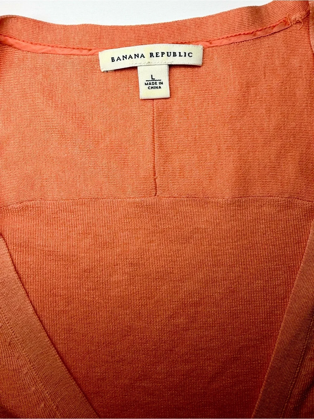 Banana Republic Silk‎ Blend V‑Neck Boyfriend Cardigan – Orange – Size L